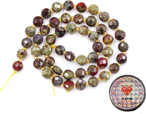Miniatura 95 de Cuentas de piedras preciosas para la fabricación de joyas, cuentas de monedas facetadas de piedra natural piedra de sangre africana de 0.236 in