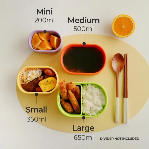 Miniatura 6 de Recipiente hermético de silicona prémium hecho en Corea con ventilación de vapor, sin BPA, a prueba de fugas, apto para microondas y congelador, 1