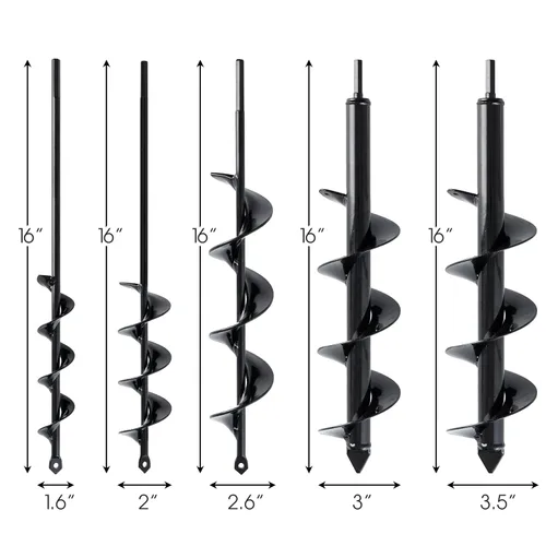 Miniatura 2 de Juego de 5 brocas para plantar (1.6 x 16 pulgadas, 2 x 16 pulgadas, 2.6 x 16 pulgadas, 3 x 16 pulgadas, 3.5 x 16 pulgadas) – Taladro de jardín fácil