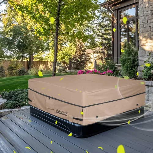 Miniatura 6 de Ultcover Cubierta cuadrada de poliéster 600D, impermeable, para bañera de hidromasaje de exterior, 72 x 72 pulgadas