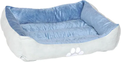 Miniatura 8 de Happycare Textiles - Cama para perro rectangular larga para mascotas con bordado de huella de perro, tamaño mediano, Coffee Café