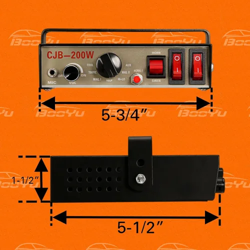 Miniatura 6 de Sistema PA de sirena de advertencia de emergencia de policía de 12 V, 200 W, 9 tonos, micrófono de mano, manos libres, 2 interruptores de 10 A