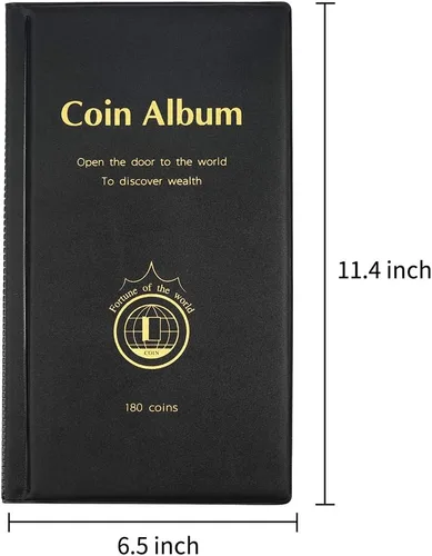 Miniatura 4 de AITIME 180 bolsillos suministros de colección de monedas, soportes para coleccionistas, álbum de coleccionista adecuado para monedas de diámetro