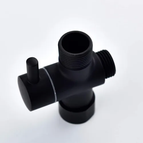 Miniatura 9 de CIENCIA Válvula en T de 7/8 "Válvula desviadora de inodoro de 3 vías Adaptador de bidé de latón con apagado para rociador de inodoro de mano, negro