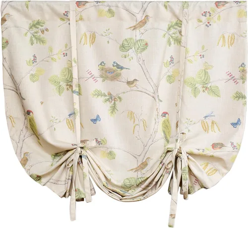 Miniatura 14 de Leeva Cortinas rústicas de cocina con estampado floral verde mezclado de lino para media ventana, para comedor, bolsillo para barra, cafetería