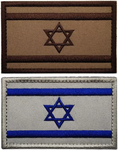 Miniatura 16 de 2 parches de bandera de Israel para coser en bordado, insignias tácticas israelíes de IL, emblema militar de moral militar, parches de gancho