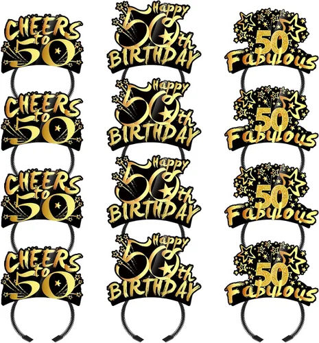 Miniatura 9 de KKBES Diademas de feliz cumpleaños, sombreros de papel para fiesta de cumpleaños, 3 patrones para niños y adultos que celebran cumpleaños