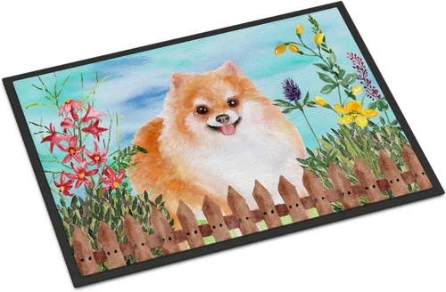Miniatura 136 de Caroline's Treasures CK1311MAT Cavalier Spaniel Poinsettas - Felpudo de 18 x 27 pulgadas, tapete para puerta delantera, interior y exterior