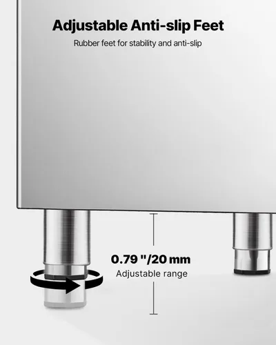 Miniatura 4 de VEVOR Cubo de almacenamiento de hielo, capacidad de 250 libras, contenedores de almacenamiento de hielo de acero inoxidable con filtro y patas
