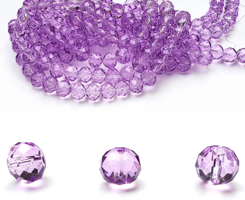 Miniatura 33 de Cuentas de vidrio Rondelle de 0.079 in para hacer joyas, cuentas espaciadoras de Briolette Crytal facetadas para pulseras, collares, aretes