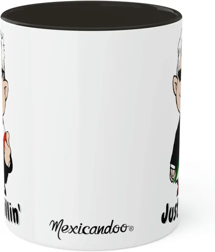 Miniatura 4 de MEXICANDOO AMLO - Taza de café Just Chillin, divertida caricatura, Muñeco AMLITO, taza de cerámica blanca brillante con colores vibrantes