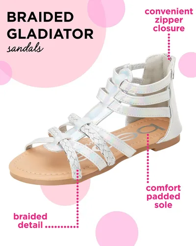 Miniatura 2 de bebe Gladiator - Sandalias planas con tiras trenzadas para niñas pequeñas y grandes