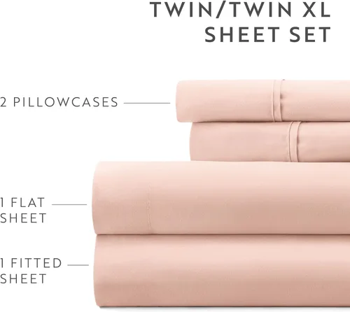 Miniatura 6 de ienjoy Home Linen Market - Juego de sábanas de 6 piezas, color rubor, tamaño King Blush