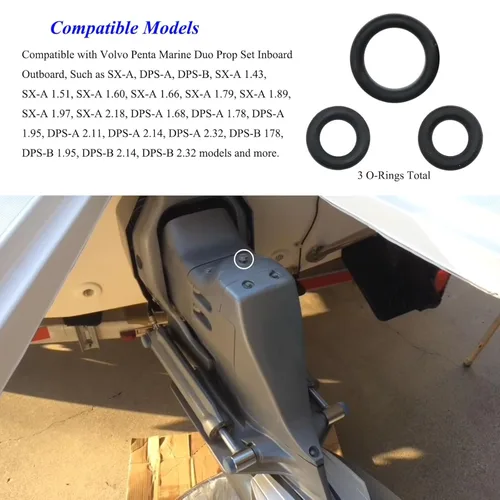Miniatura 4 de 3 O-Rings Total: Dipstick #3852045, Vent #3855081, Drain #3855081, Vent Or Drain, Outdrive Lower Unit Gearlube Gearoil O-ring,Fit for Volvo Penta