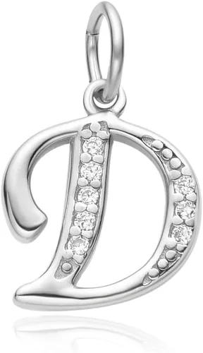 Miniatura 7 de Adabele Auténtica plata de ley brillante A-Z 26 letras pequeñas del alfabeto con circonita cúbica, colgante de diamantes de imitación resistente al