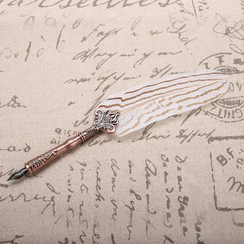 Miniatura 4 de Bewinner Juego de pluma estilográfica de caligrafía hecha a mano con botella de tinta y 3 puntas, regalo de estilo vintage para amigos, profesores