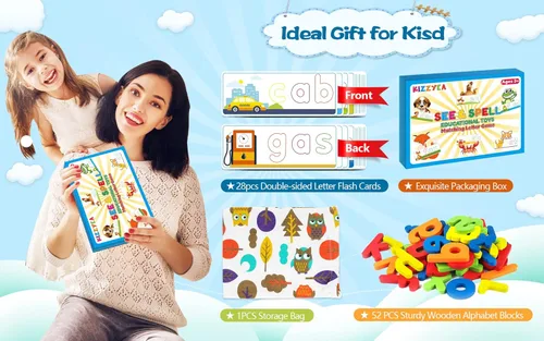 Miniatura 9 de Juguetes educativos de aprendizaje para niños y niñas de 2, 3, 4, 5, 6 años, juego de letras a juego con tarjetas del alfabeto para niños, juguete