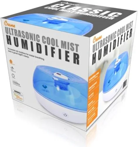 Miniatura 6 de Crane Humidificador ultrasónico personal de niebla fría, para el hogar, dormitorio, hoteles, viajes y oficina, 0.2 galones, sin filtro, azul y blanco