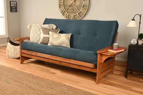 Miniatura 15 de Kodiak Furniture Fénix Futon, tamaño matrimonial, gamuza negra Negro (Suede Black)