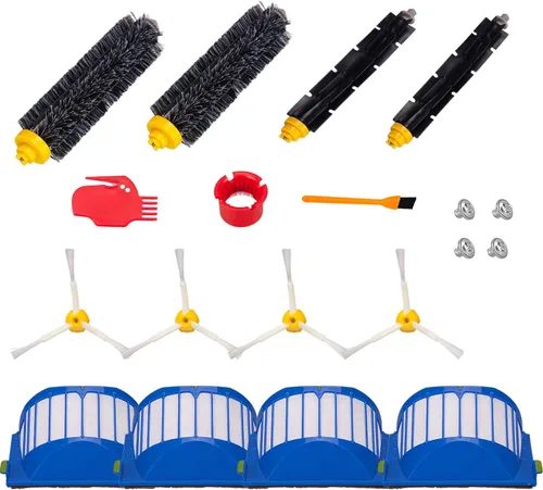 Hongfa Kit de piezas de repuesto para Irobot Roomba 600 Series 694 692 690 680 660 665 651 650 614 y 500 Series 595 585 564,4 filtro, 4 cepillos