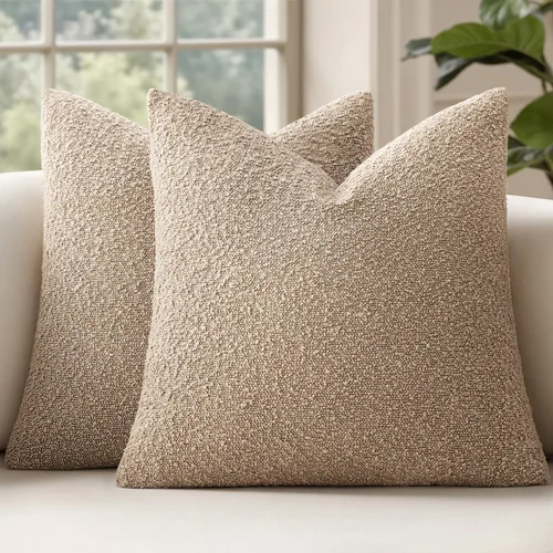 Miniatura 9 de MIULEE - Juego de 2 fundas de almohada decorativas con textura de bucle, de 50 x 50 cm, para sofá y cama, almohadas de invierno neutras, fundas