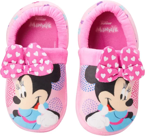 Miniatura 3 de Disney Girls' Minnie Mouse Slippers - Plush Fuzzy Slippers, Non-Skid Sole (ToddlerLittle GirlBig Girl)