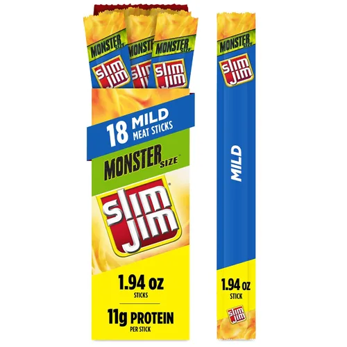Miniatura 10 de Slim Jim Monster - Palitos de carne ahumada, sabor a coney de queso con chile sónico, alto contenido de proteínas, regalo de carne y queso
