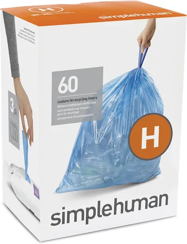 Miniatura 27 de simplehuman Forro para bote de basura de ajuste personalizado, 45 litros/12 galones, 20 unidades (paquete de 2)