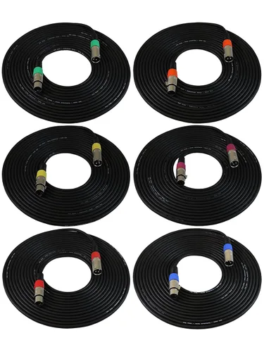 Miniatura 17 de GLS Audio cables de audio de 25' para micrófonos. Cables con colores con entradas XLR macho a XLR hembra, paquete de 6