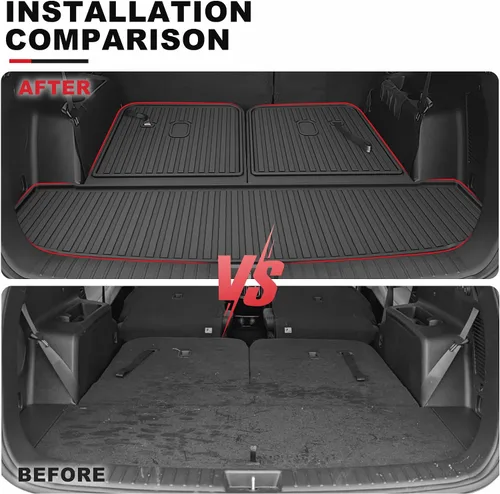 Miniatura 3 de Tapete de carga compatible con Kia Sorento 2021-2025 2026 Tapete de maletero con tapete para respaldo de asiento, TPE para todo tipo de clima