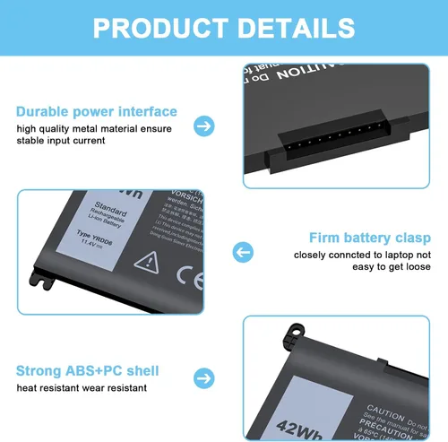 Miniatura 3 de Batería YRDD6 compatible con Dell Inspiron 3493 3583 3584 3593 5485 5481 5482 5491 5493 5593 3582 5585 5590 5591 5594 5598 7586 3793 5480 3310 2