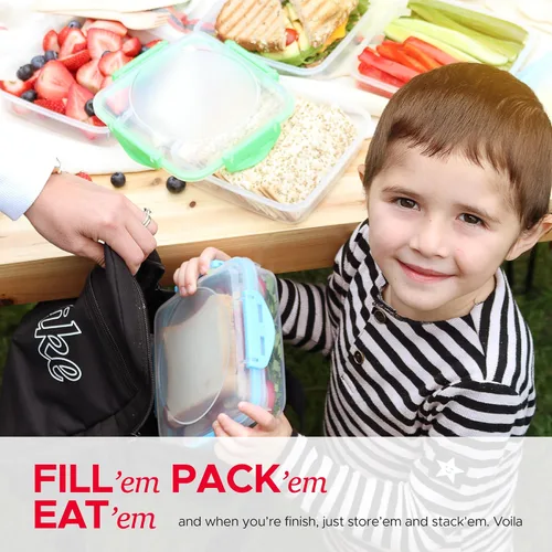 Miniatura 2 de Tafura Recipientes y cajas para sándwiches de alta calidad, sin BPA, para loncheras, duradero y reutilizable, soporte para sándwiches para mayor