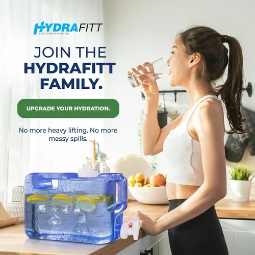 Miniatura 9 de Dispensador de agua para refrigerador HydraFitt de 1.1 galones – Contenedor de agua para refrigerador delgado a prueba de fugas con llave – Jarra