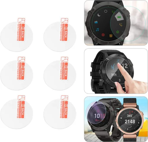 Miniatura 2 de Hemobllo Película de pantalla transparente 6 unids Película templada redonda Protector de pantalla Protector de cara Smartwatch Protectores