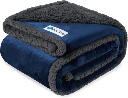 Miniatura 18 de PetAmi - Manta impermeable para perros medianos, cachorros, gatos pequeños Manta suave de forro polar Sherpa para mascotas, para sofá, sofá, funda