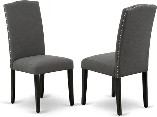 Miniatura 4 de East West Furniture ESEN3-BCH-20 - Juego de mesa y sillas de cocina de 3 piezas contiene una mesa redonda de comedor con pedestal y 2 sillas Parsons