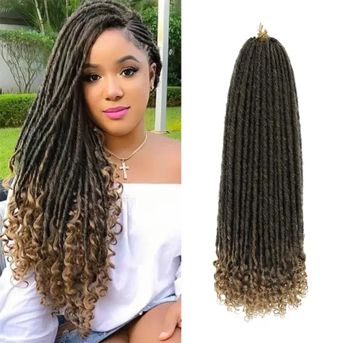 Miniatura 34 de 6 paquetes de cabello de ganchillo Goddess Locs, locs falsos rectos de 12 pulgadas para ganchillo, extensiones de cabello sintético suave rizado
