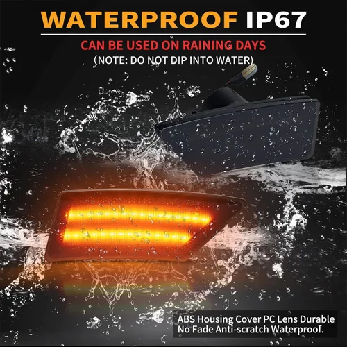 Miniatura 4 de Gempro Luces LED de señal de parachoques delantero para Ford Ranger Lariat 2019-2023, 2 unidades, lente ahumada LED ámbar