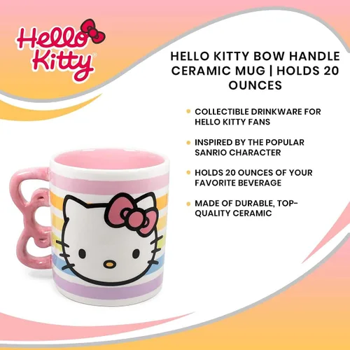 Miniatura 8 de Silver Buffalo Sanrio Hello Kitty Puntos Arcoíris 3D Taza de cerámica esculpida con asa con forma de arcoíris, 20 onzas Sanrio Hello Kitty Rainbow