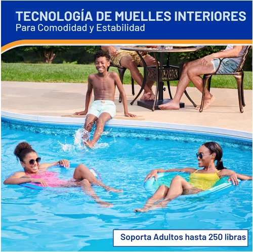 Miniatura 4 de SwimWays Spring Float Premium Papasan Pool Lounger, Inflatable Pool Floats Adult with Fast Inflation for Ages 15 & Up