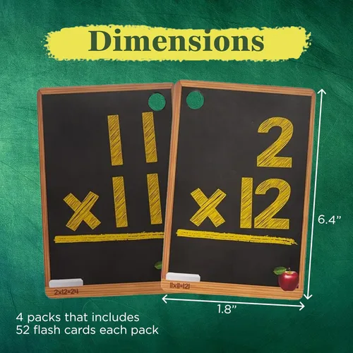 Miniatura 3 de Star Right Juego de 4 tarjetas de matemáticas – Suma, resta, multiplicación, división con 4 anillos – 208 tarjetas para niños de 6 años en adelante