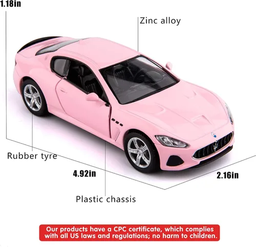 Miniatura 2 de TGRCM-CZ Modelo de coche a escala 1:36 para niños, Coche de tracción de juguete de aleación para niños y niñas