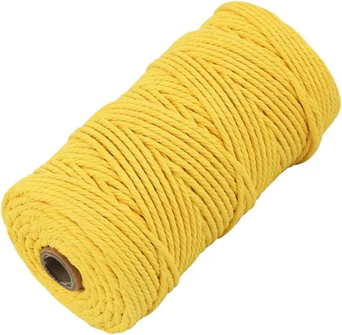 Miniatura 42 de Cordón de algodón para macramé, hilo torcido de 4 capas, cuerda de algodón natural, suministros perfectos de macramé, para hacer soportes colgantes