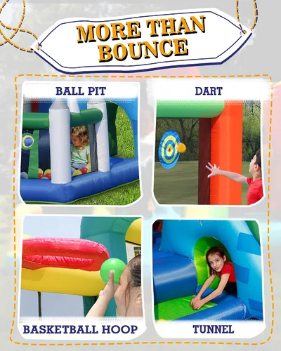 Miniatura 4 de Casa de rebote inflable Action Air, casa hinchable con soplador, casa de salto para niños con techo solar plegable, Amor para niños (sin bolas)