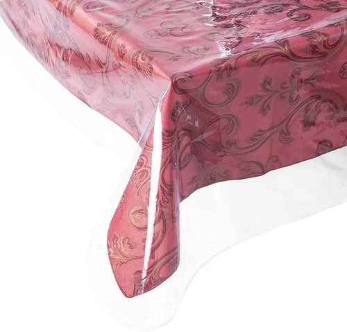 Miniatura 3 de American Linen Mantel de plástico impermeable de 54 x 54 pulgadas, protector de escritorio de PVC transparente para mesa de café, mesa de comedor
