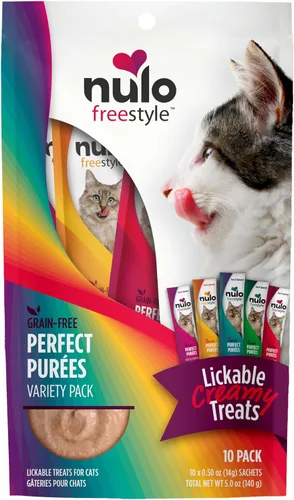 Miniatura 9 de Nulo Freestyle Purés Perfectos Sin Cereales Golosinas Húmedas Premium para Gatos, Puré Apretável para Felinos, Alto Contenido de Humedad para Apoyar