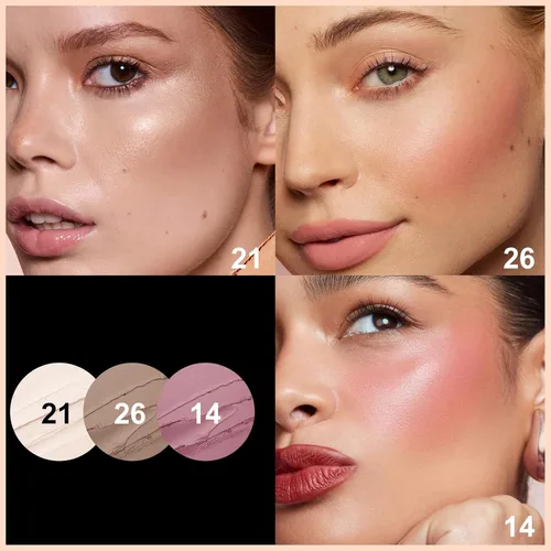 Miniatura 4 de FOCALLURE 3 barras de contorno en crema, tonos con iluminador y bronceador y rubor, lápiz de contorno facial de larga duración no graso, fácil