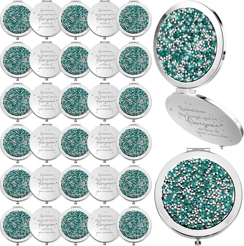 Miniatura 14 de Roowest 10 piezas de espejo compacto de regalos para mujeres, Sometimes You Forget Your Awesome Bulk Apreciation Party Favores para empleados, Oro