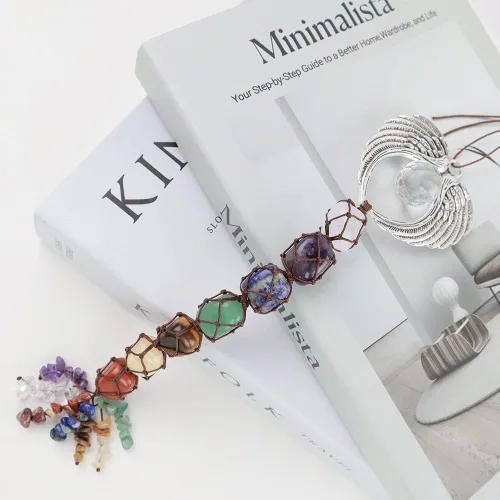 Miniatura 3 de Adornos colgantes de cristal hechos a mano para ventana de automóvil, 7 chakras, decoración del hogar, adorno de Feng Shui, adorno de yoga, Ángel