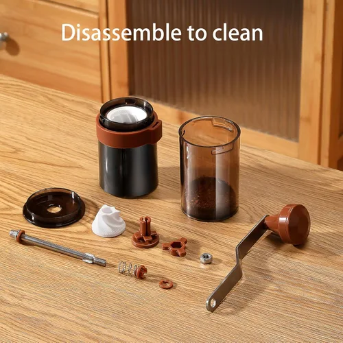 Miniatura 4 de Molinillo de café manual con ajustes internos, molinillo de frijoles de manivela manual de 1.06 oz de capacidad, molinillo portátil de rebabas